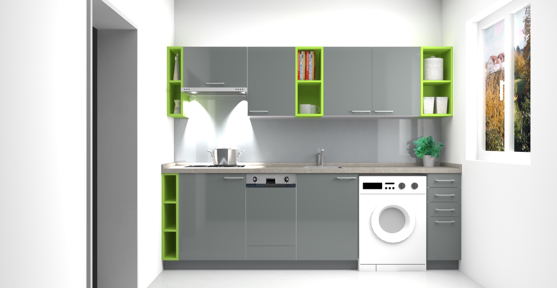 Kuchyňská sestava_3D vizualizace